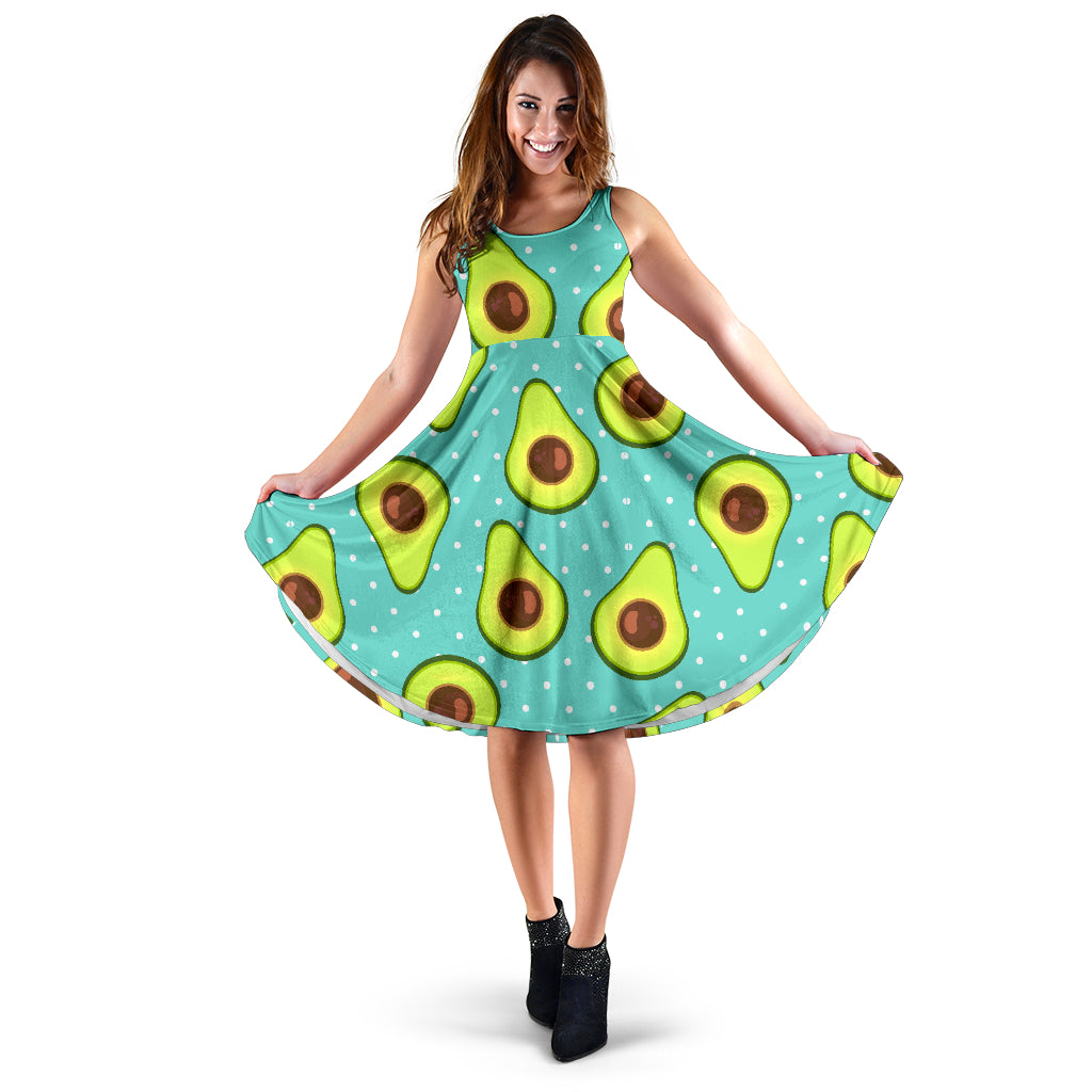 Avocado Pattern Print Design AC012 Midi Dress