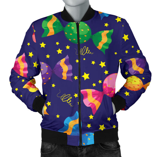 Candy Pattern Print Design CA06 Men Bomber Jacket