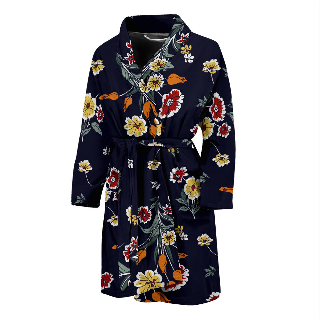 Summer Floral Pattern Print Design SF01 Men Bathrobe