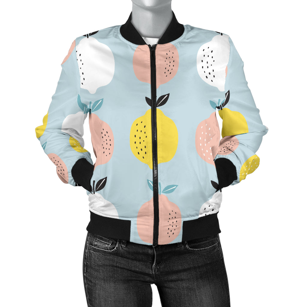 Citrus Pattern Print Design 03 Women's Bomber Jacket