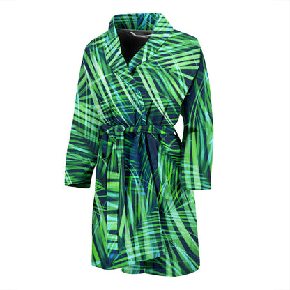 Palm Leaves Pattern Print Design PL02 Men Bathrobe