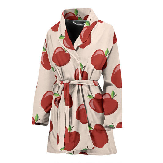 Apple Pattern Print Design AP01 Women Bathrobe