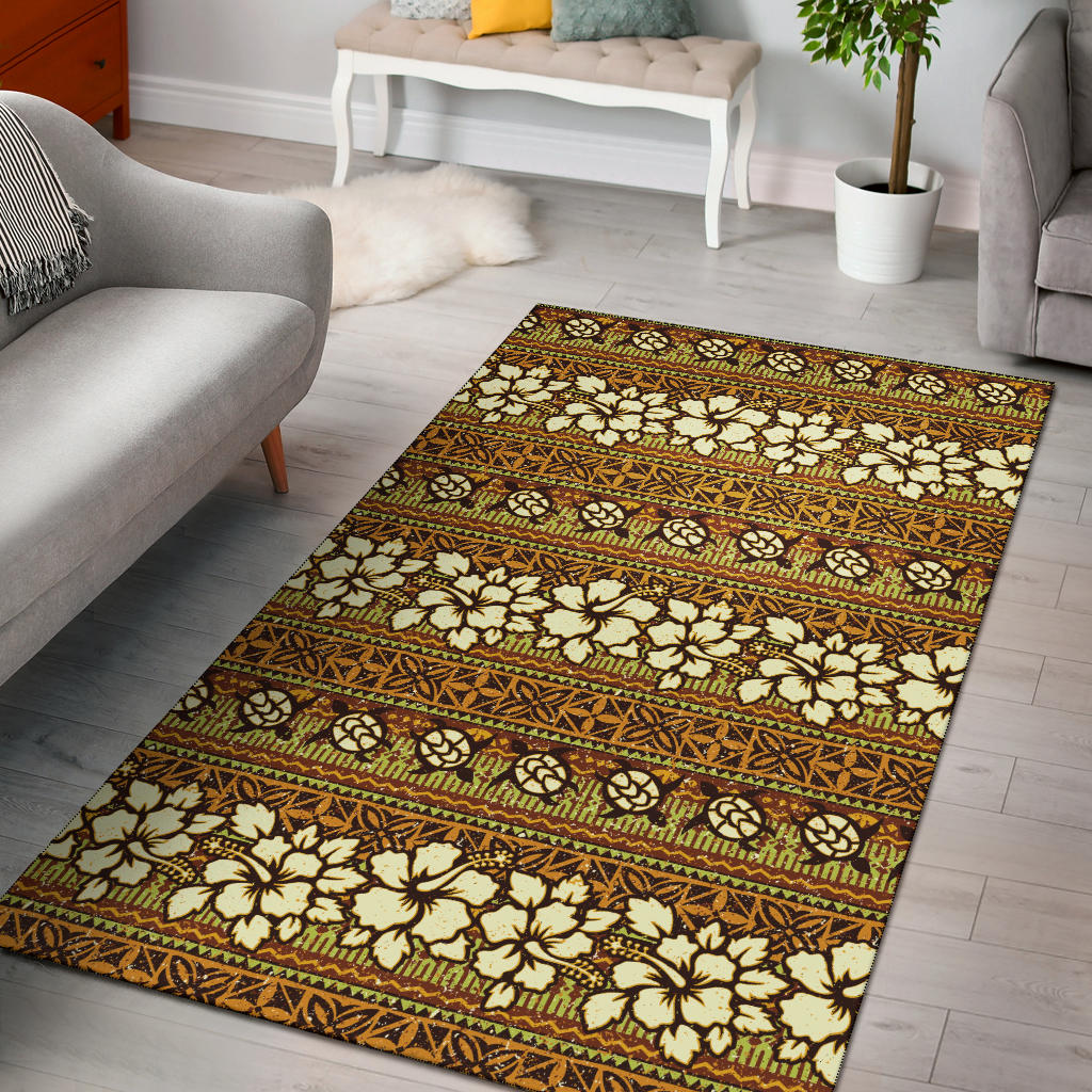 Hawaiian Themed Pattern Print Design H015 Area Rugs