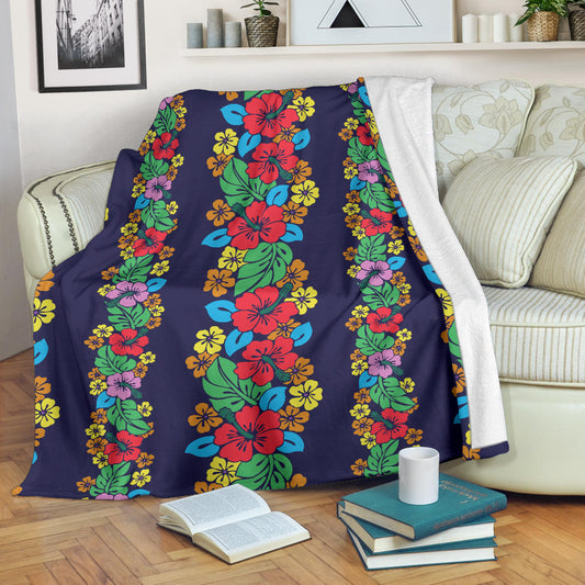 Hawaiian Themed Pattern Print Design H03 Fleece Blanket
