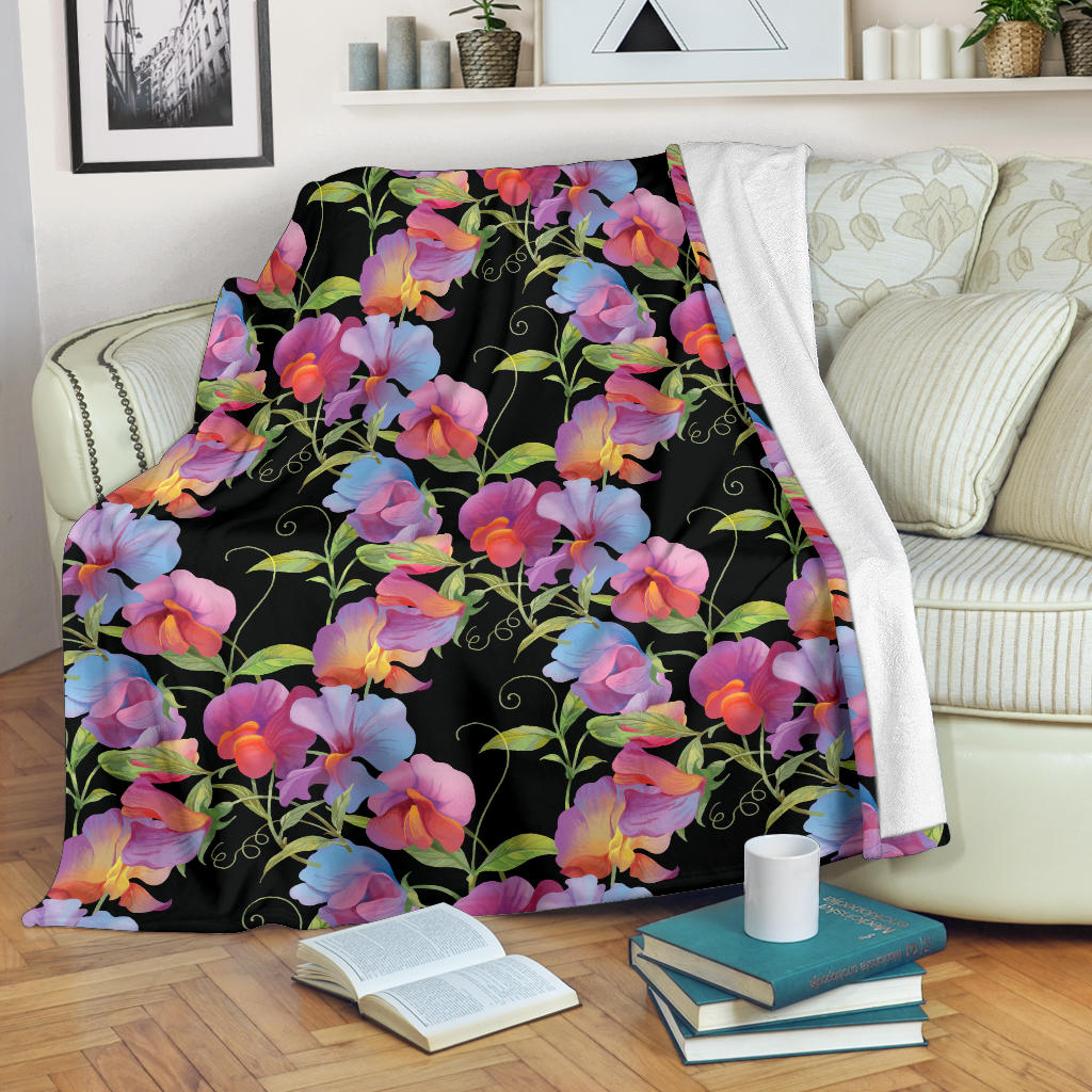 Peony Pattern Print Design PE012 Fleece Blanket