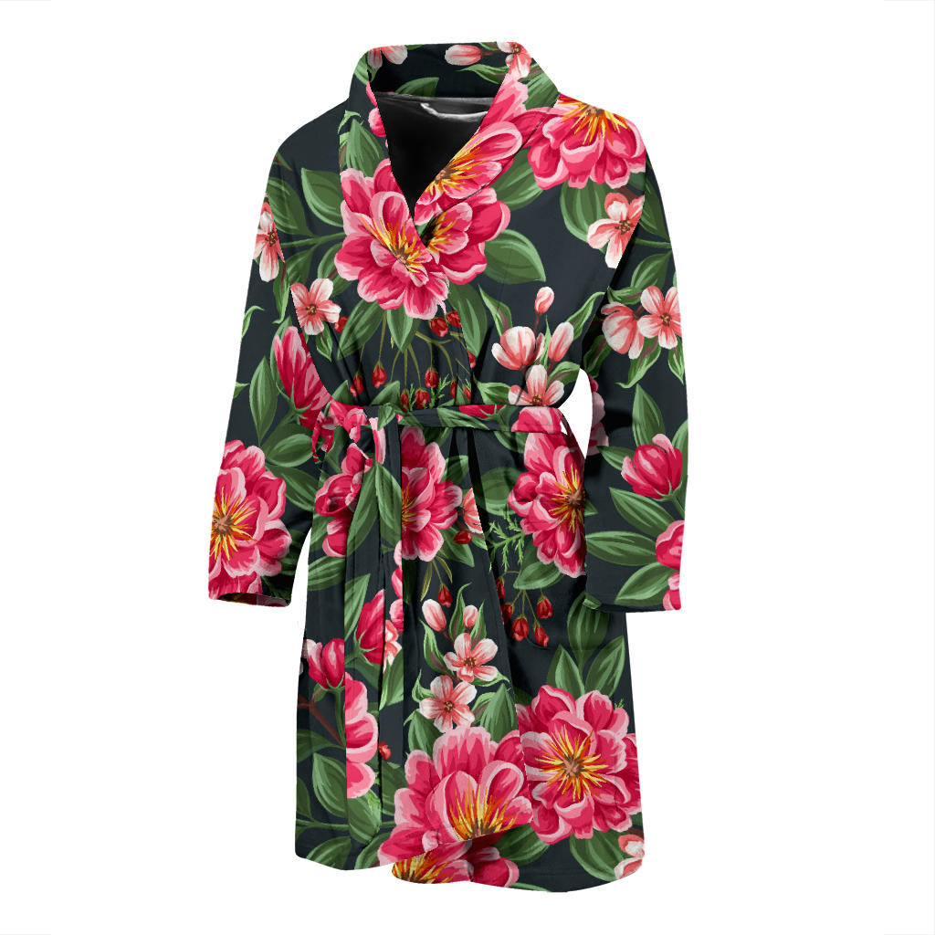 Summer Floral Pattern Print Design SF06 Men Bathrobe