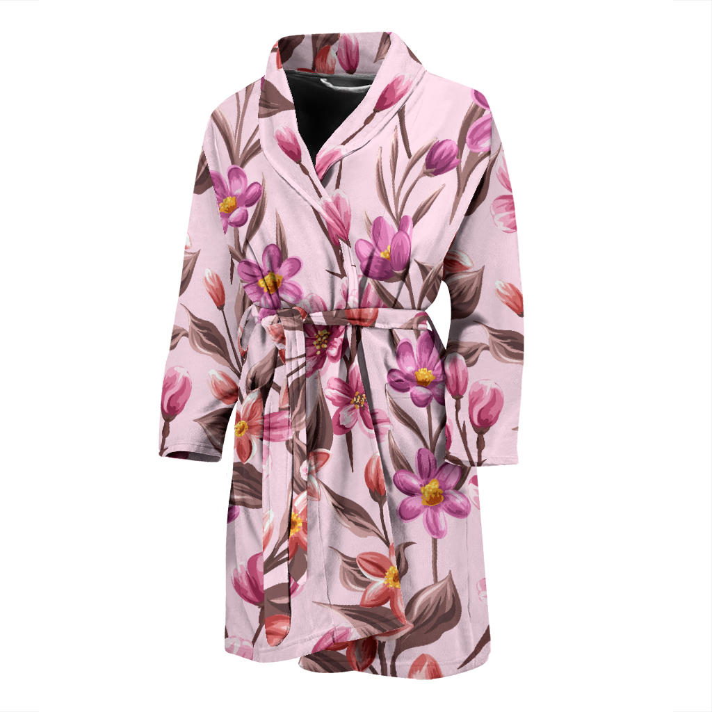 Summer Floral Pattern Print Design SF09 Men Bathrobe