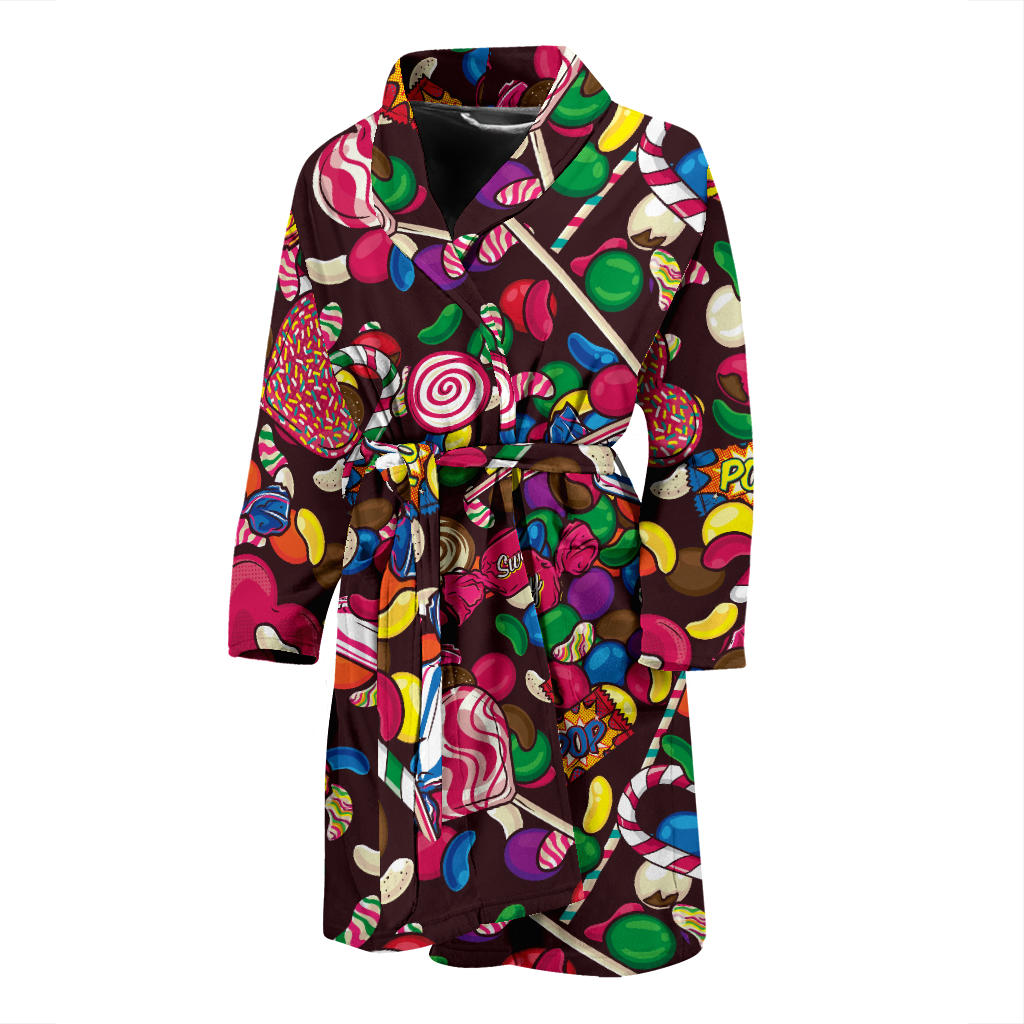 Candy Pattern Print Design CA02 Men Bathrobe