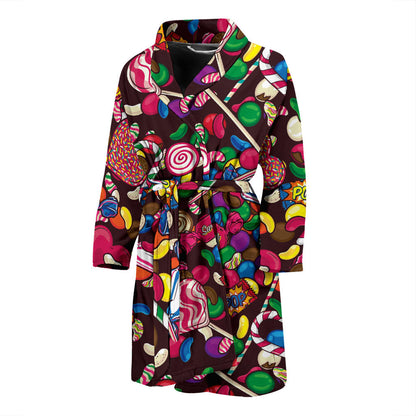 Candy Pattern Print Design CA02 Men Bathrobe