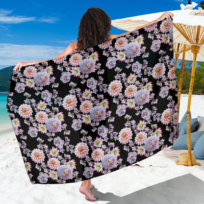 Dahlia Pattern Print Design DH012 Sarong Pareo Wrap