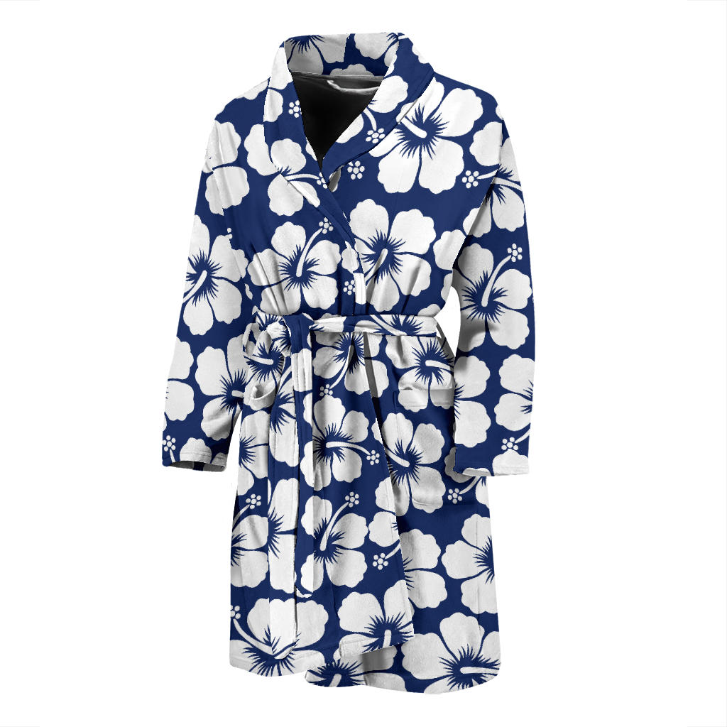 Hibiscus Pattern Print Design HB013 Men Bathrobe