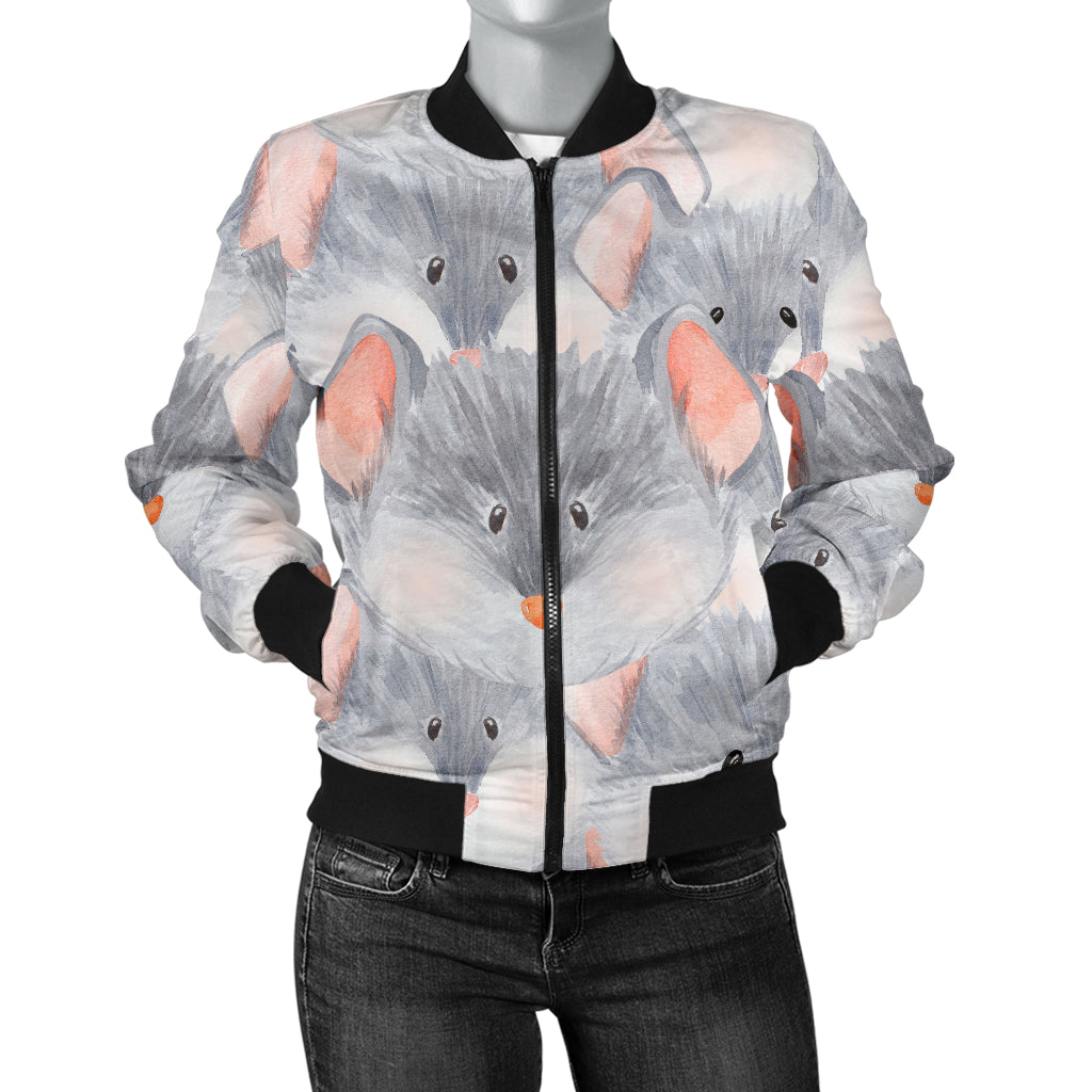 Rat Baby Pattern Print Design 02 Women's Bomber Jacket