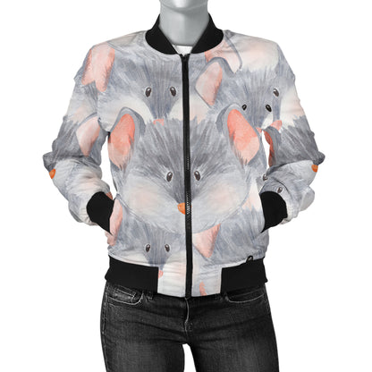 Rat Baby Pattern Print Design 02 Women's Bomber Jacket