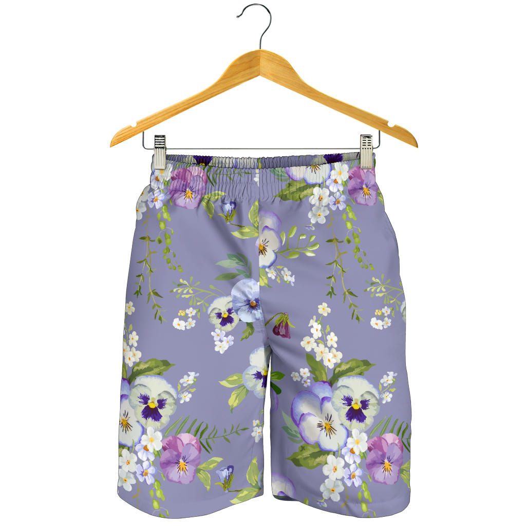 Pansy Pattern Print Design PS05 Mens Shorts