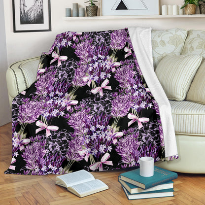 Lavender Pattern Print Design LV06 Fleece Blanket