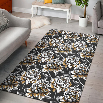 Peony Pattern Print Design PE06 Area Rugs