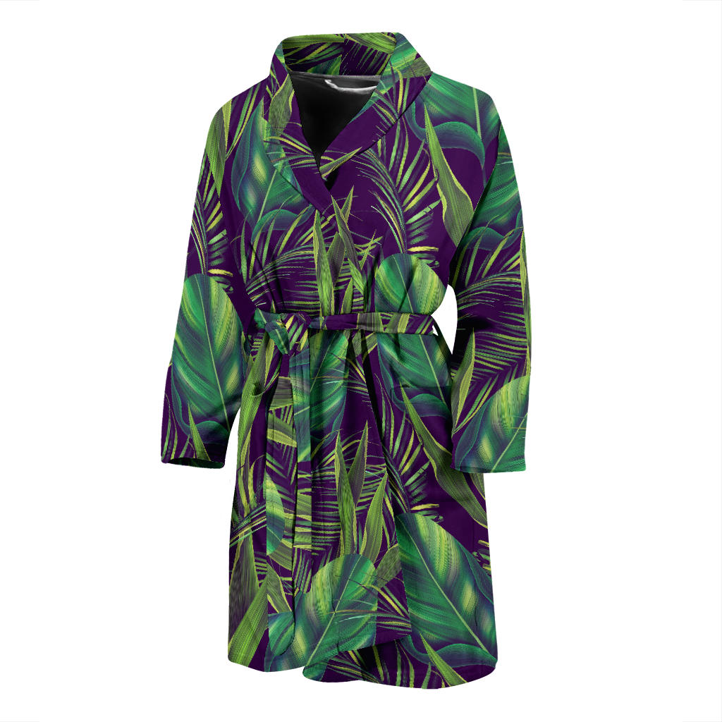 Palm Leaves Pattern Print Design PL03 Men Bathrobe