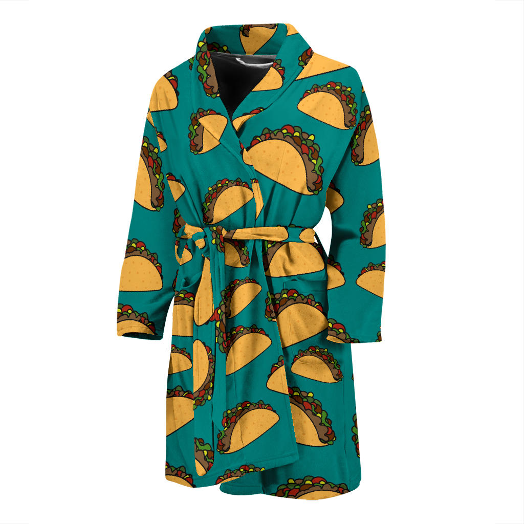 Taco Pattern Print Design TC07 Men Bathrobe