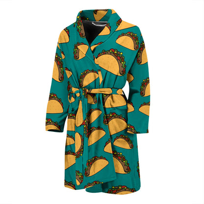 Taco Pattern Print Design TC07 Men Bathrobe