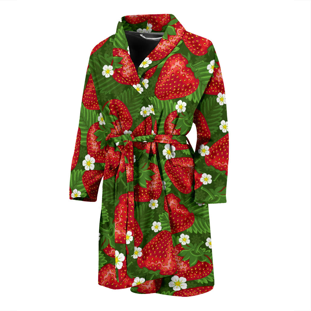 Strawberry Pattern Print Design SB05 Men Bathrobe