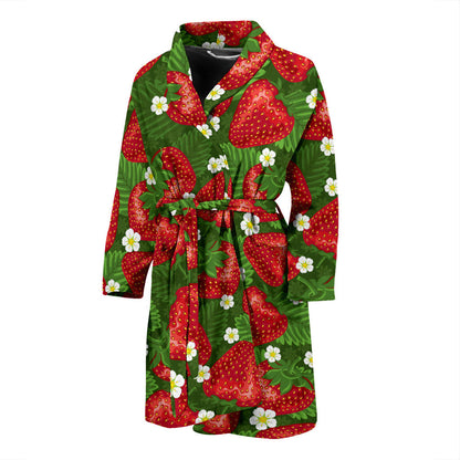 Strawberry Pattern Print Design SB05 Men Bathrobe