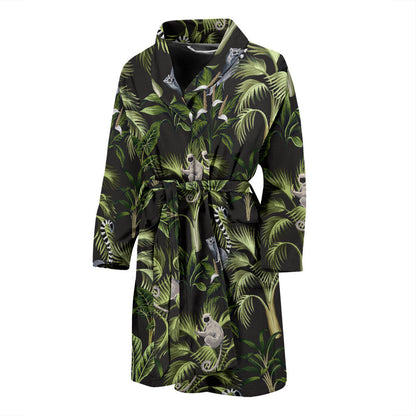 Rainforest Pattern Print Design RF05 Men Bathrobe