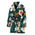 Hawaiian Flower Design with SeaTurtle Print Women Bathrobe