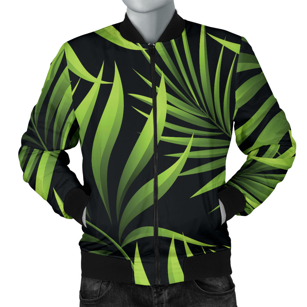Palm Leaves Pattern Print Design PL07 Men Bomber Jacket