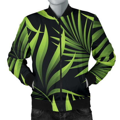 Palm Leaves Pattern Print Design PL07 Men Bomber Jacket