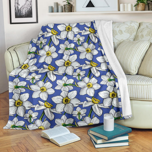 Daffodils Pattern Print Design DF08 Fleece Blanket