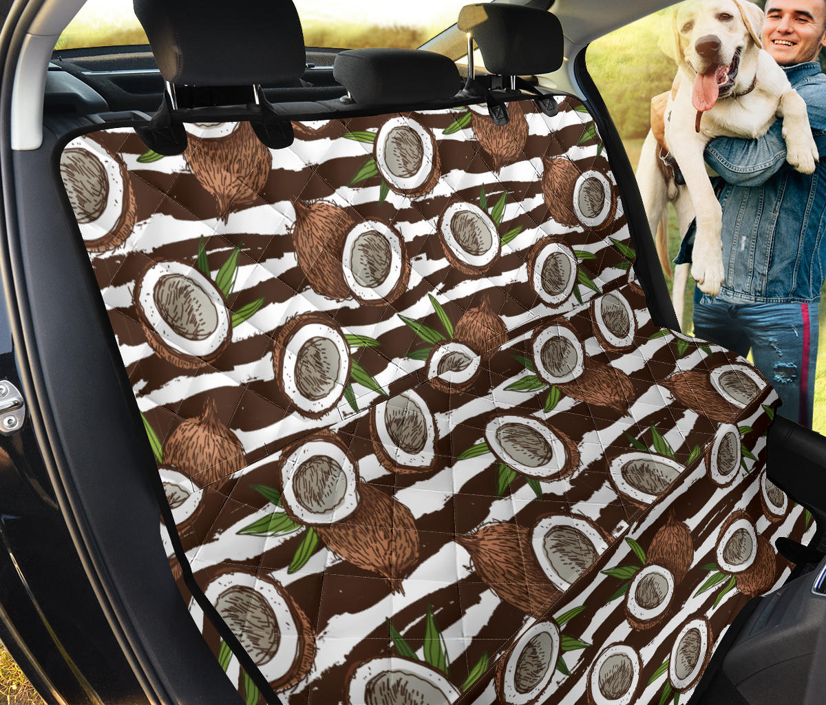 Coconut Pattern Print Design CN04 Rear Dog  Seat Cover