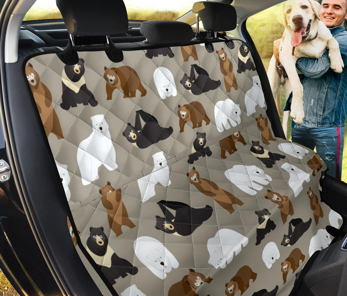 Bear Pattern Print Design BE03 Rear Dog  Seat Cover