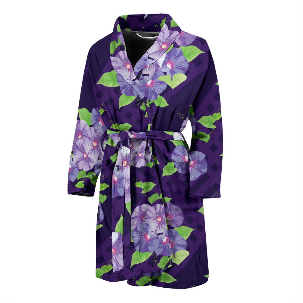 Morning Glory Pattern Print Design MG03 Men Bathrobe