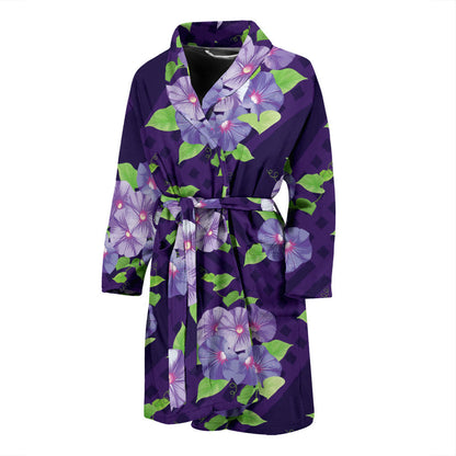 Morning Glory Pattern Print Design MG03 Men Bathrobe