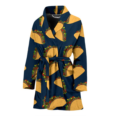 Taco Pattern Print Design TC04 Women Bathrobe