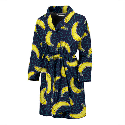 Banana Pattern Print Design BA09 Men Bathrobe