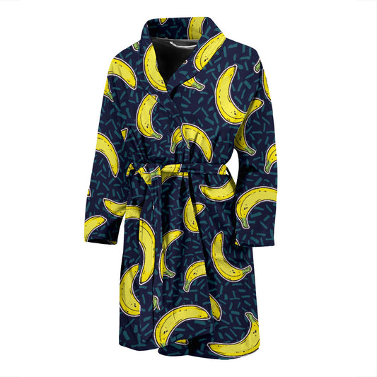 Banana Pattern Print Design BA09 Men Bathrobe