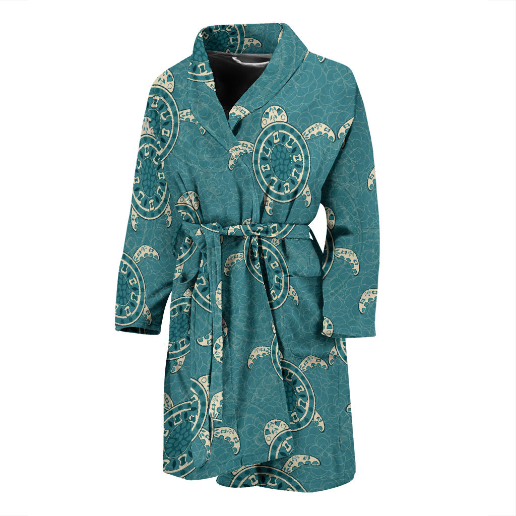 Sea Turtle Pattern Print Design T02 Men Bathrobe