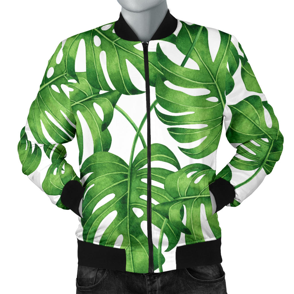 Palm Leaves Pattern Print Design PL08 Men Bomber Jacket