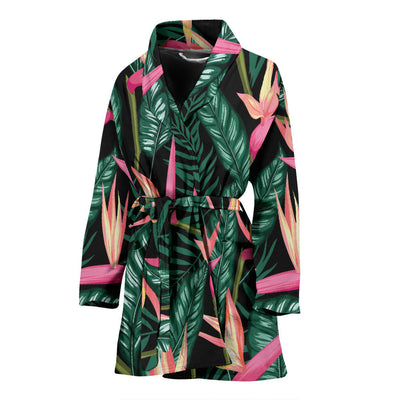 Bird Of Paradise Pattern Print Design BOP03 Women Bathrobe