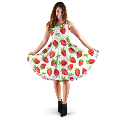 Strawberry Pattern Print Design SB07 Midi Dress