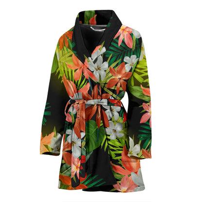 Amaryllis Pattern Print Design AL07 Women Bathrobe