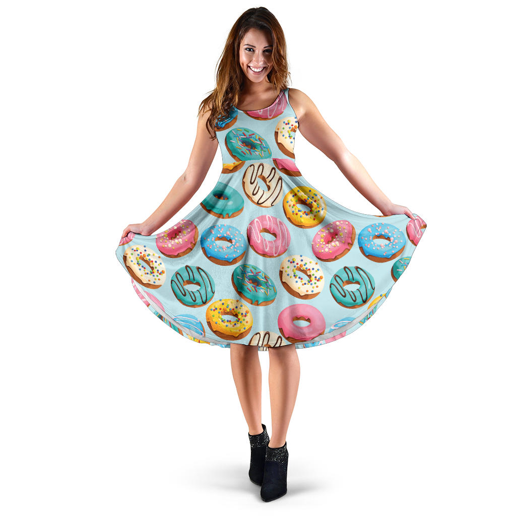 Donut Pattern Print Design DN05 Midi Dress