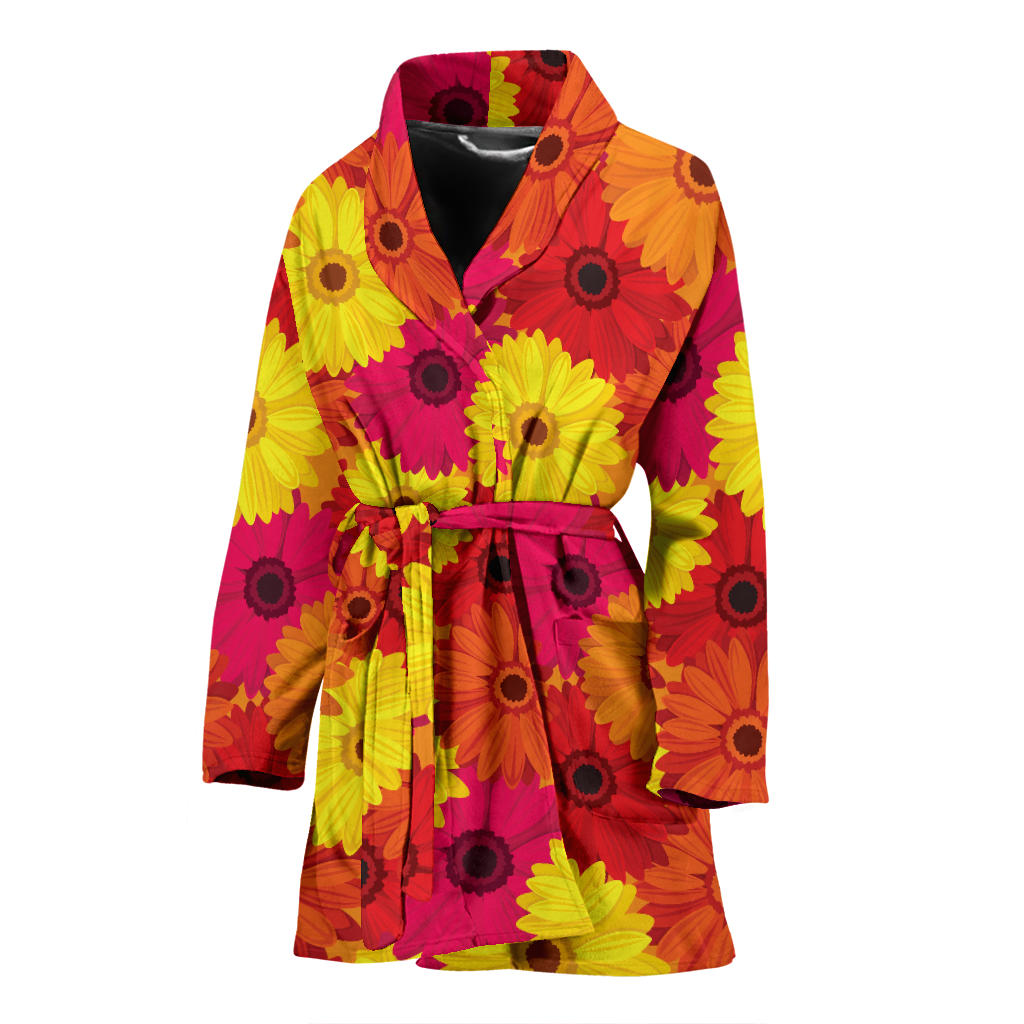 Gerberas Pattern Print Design GB05 Women Bathrobe