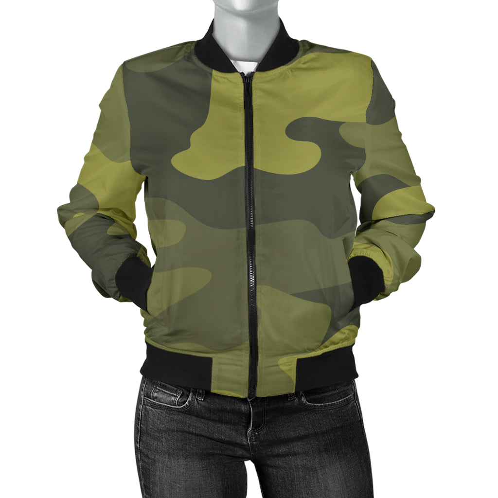 Military Camouflage Pattern Print Design 02 Women's Bomber Jacket