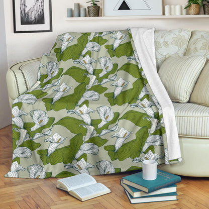 Lily Pattern Print Design LY08 Fleece Blanket