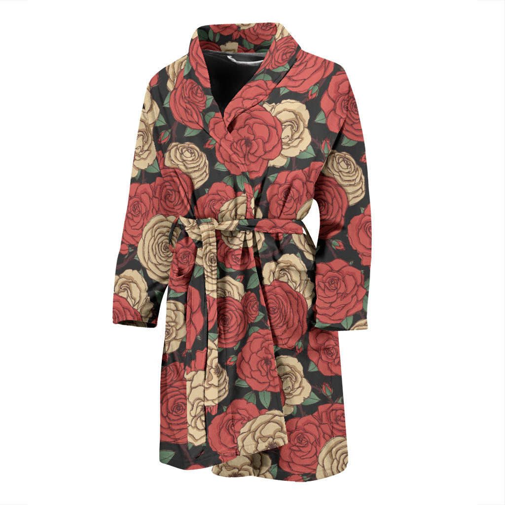 Camellia Pattern Print Design CM01 Men Bathrobe