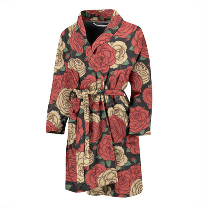 Camellia Pattern Print Design CM01 Men Bathrobe