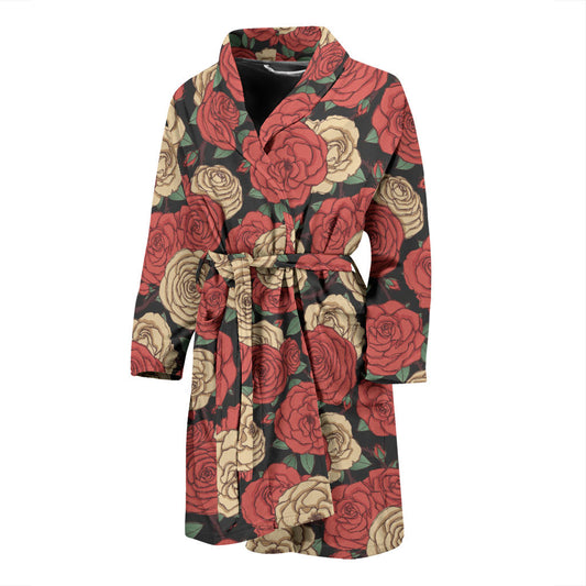 Camellia Pattern Print Design CM01 Men Bathrobe