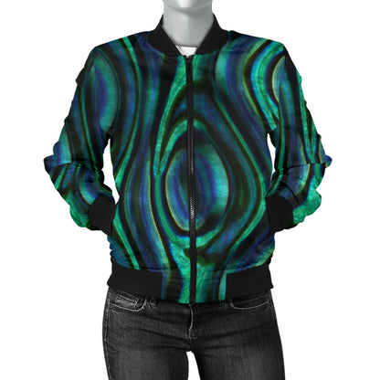 Abalone Pattern Print Design 01 Women's Bomber Jacket